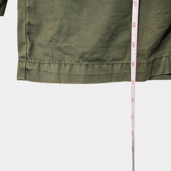 American Eagle Hooded Utility Jacket Coat Army Green L Zip Up Pockets Gorpcore - Picture 5 of 11